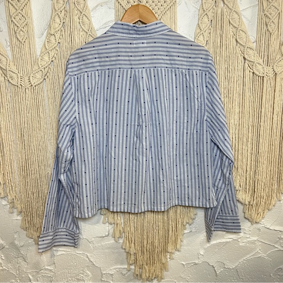 NWT Aerie Off-Duty Poplin Tie Front Blouse Women’s size Large - Picture 11 of 13